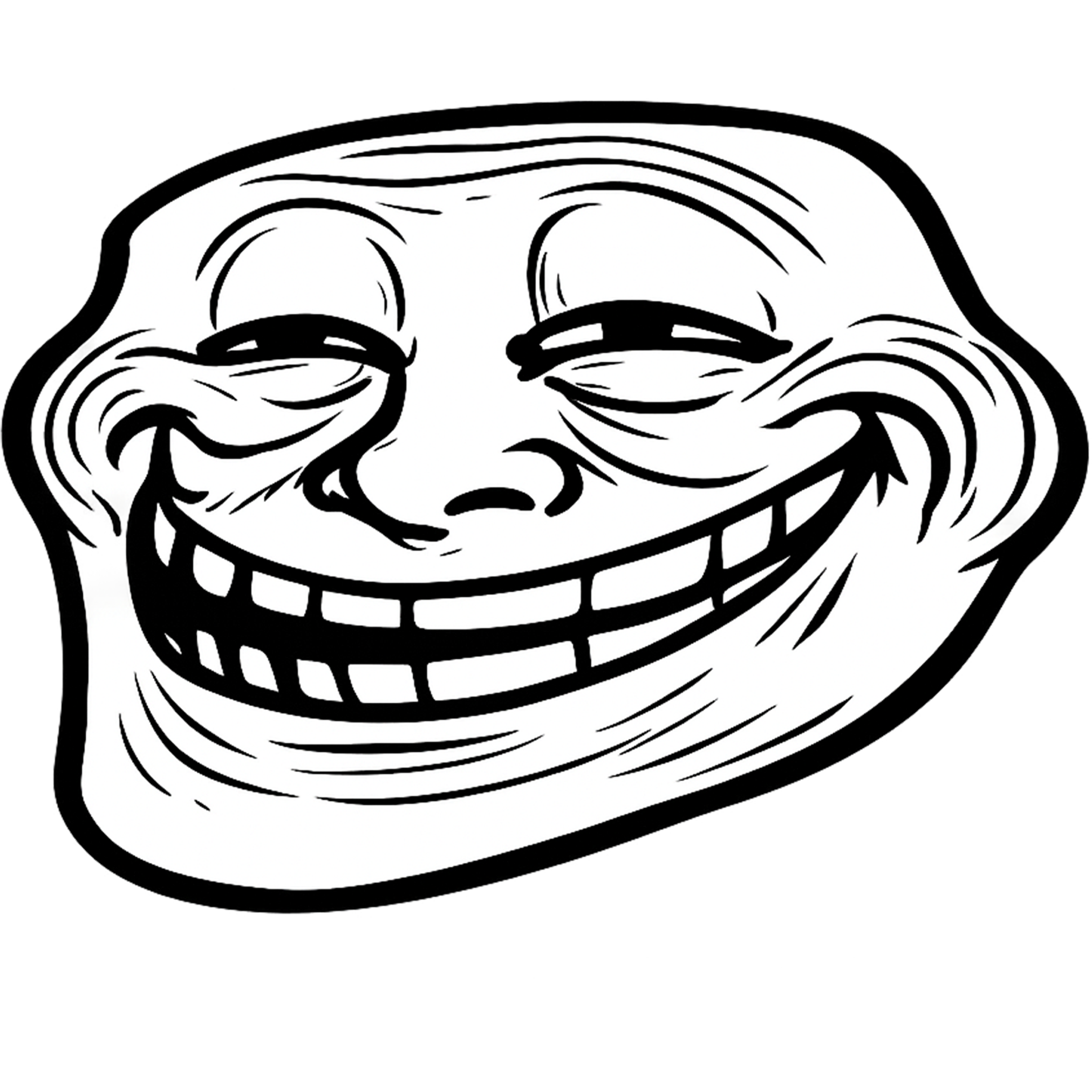 Relieved Troll Face PNG Transparent Meme Expression Relieved troll face png transparent background smirking meme expression