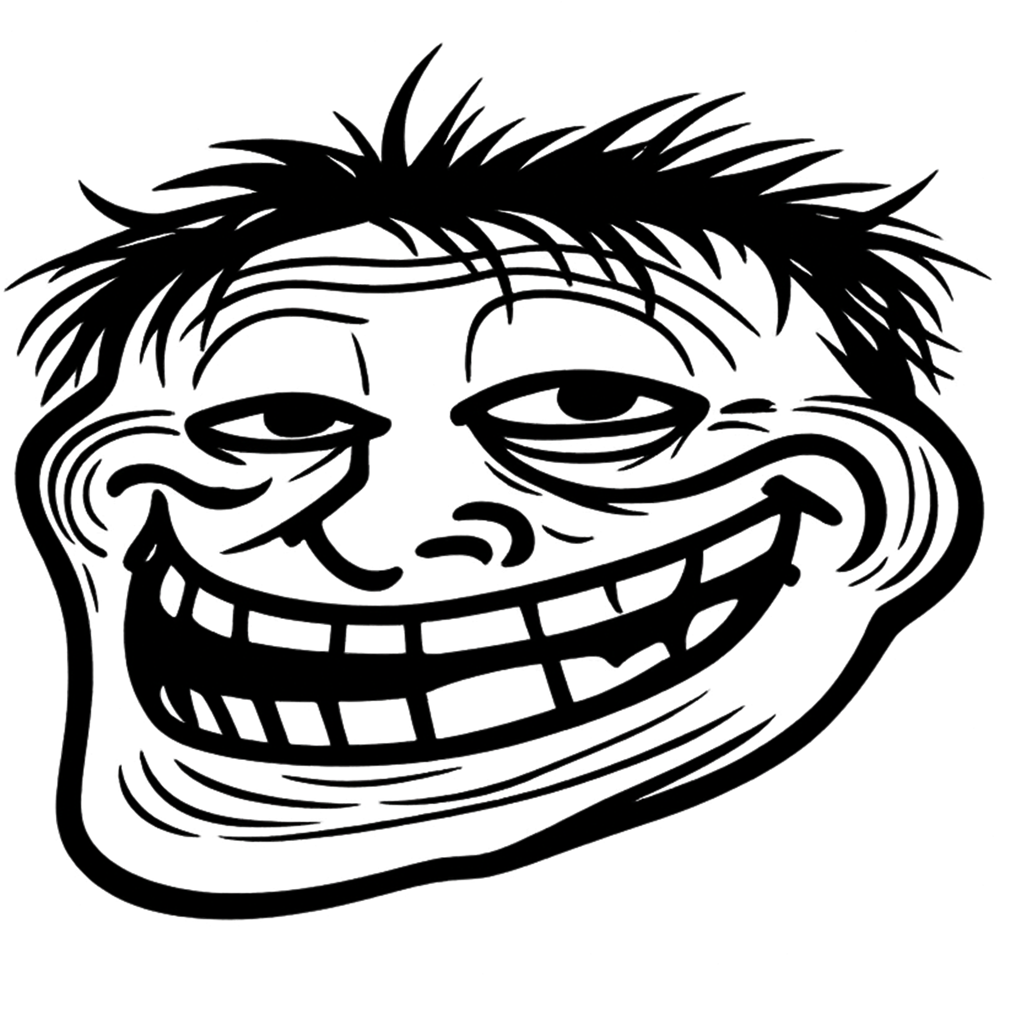 sleepy lazy troll face png tired expression meme transparent background