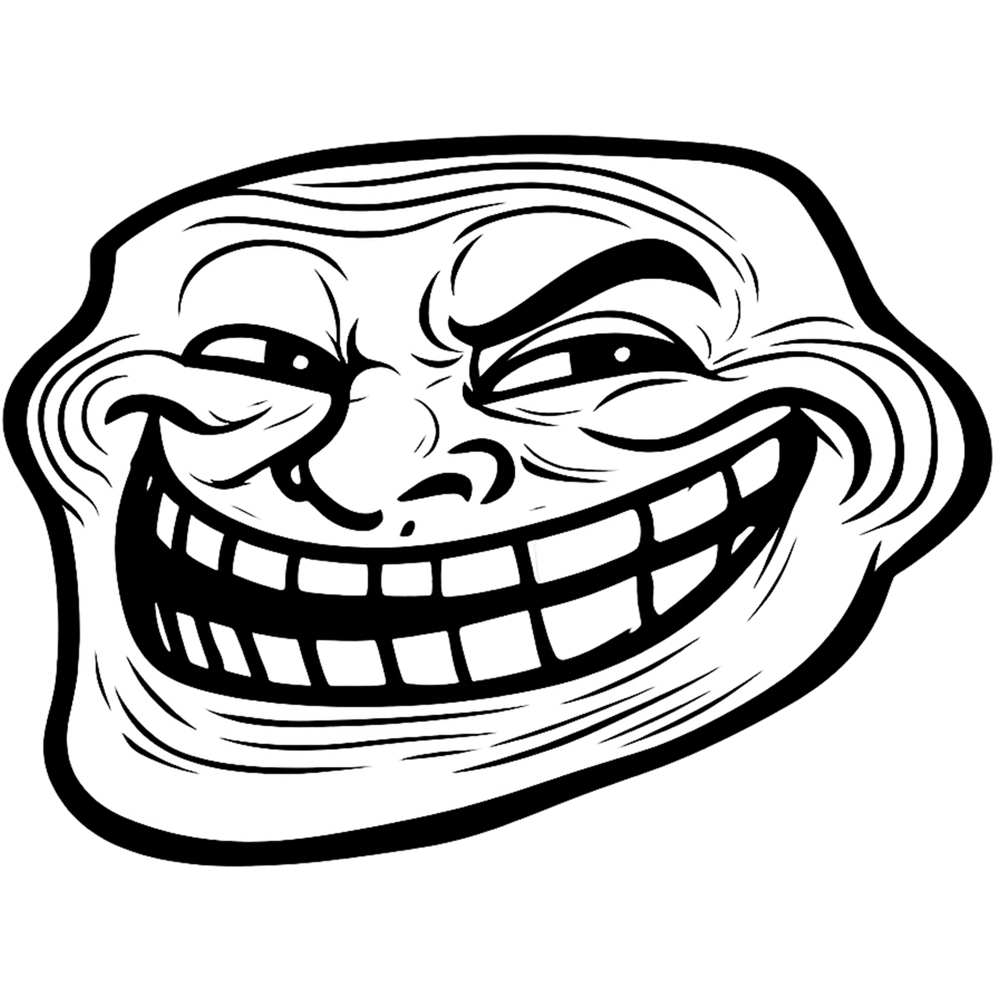 smug troll face png confident smirk meme transparent background