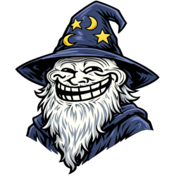Wizard Troll Face PNG Free Download Transparent wizard troll face png magic hat beard meme fantasy expression transparent background
