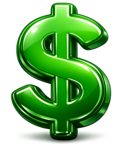 3d dollar icon png green glossy currency symbol transparent background high quality