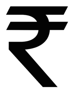 Minimal Black Rupee Icon PNG Free Download Transparent Background