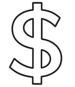 outline dollar icon png transparent background black outline currency symbol