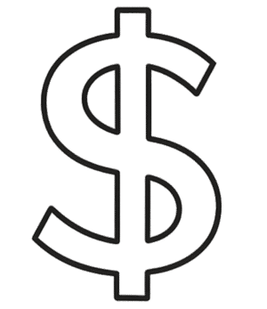 outline dollar icon png transparent background black outline currency symbol