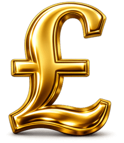Golden pound icon png transparent background high quality currency symbol