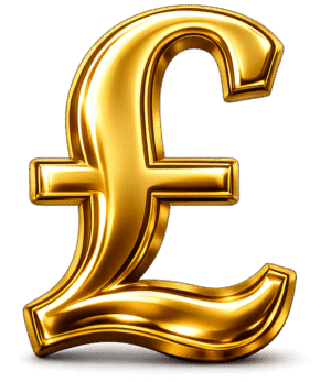 Golden pound icon png transparent background high quality currency symbol