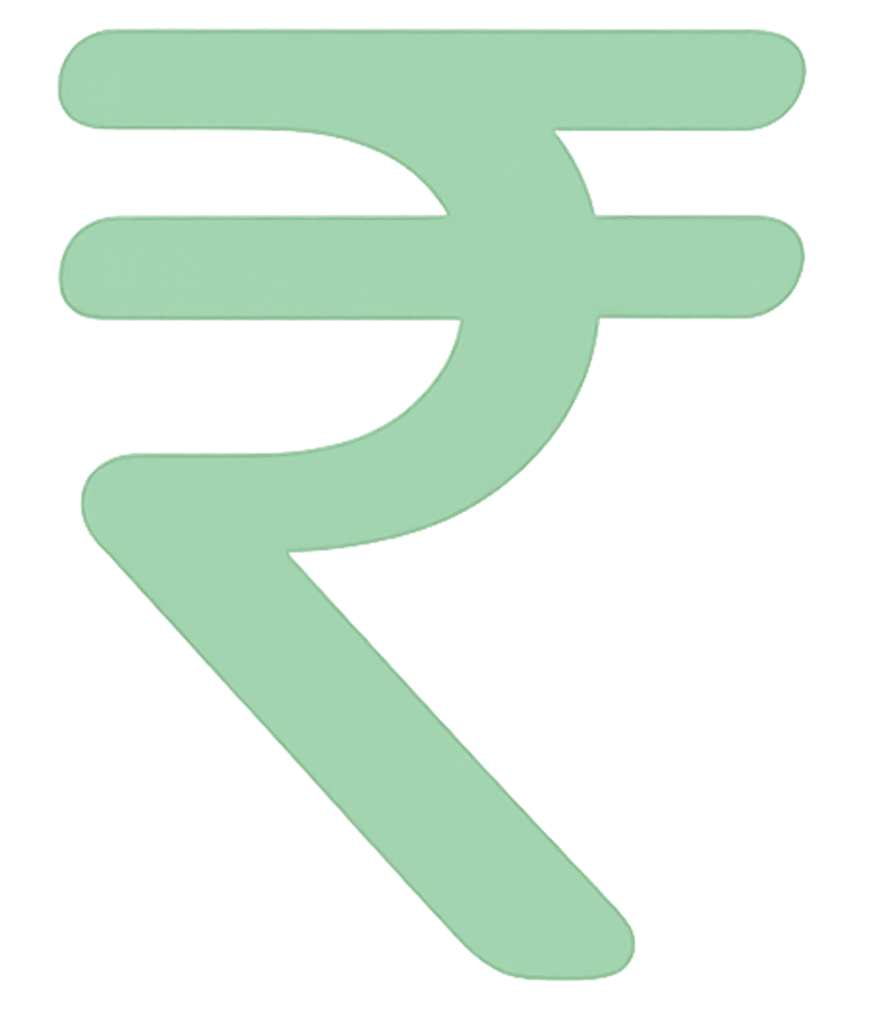 soft pastel rupee icon png light green currency symbol transparent background high resolution