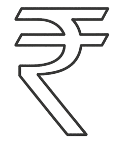 Thin outline rupee icon PNG transparent black minimal currency symbol India