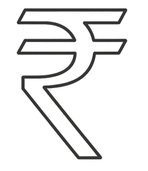 Thin outline rupee icon PNG transparent black minimal currency symbol India