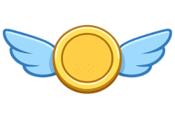 Angel Investor Icon PNG Free Download Angel investor icon PNG with golden coin and blue wings on transparent background