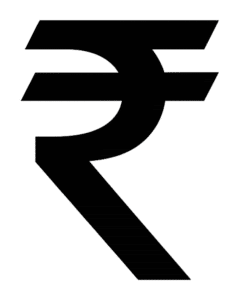 Black Rupee Symbol PNG Free Download Black rupee symbol PNG transparent background minimalist Indian currency icon in bold black design