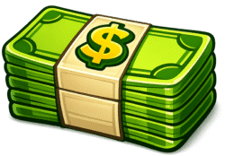 Cartoon Money Stack PNG – Free Transparent Cash Bundle Icon Download Cartoon Money Stack PNG transparent background with green cash bundle and dollar symbol icon