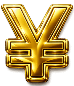 gold yen icon png luxury japanese currency symbol transparent background