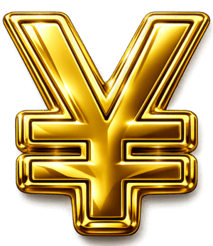 gold yen icon png luxury japanese currency symbol transparent background