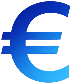 Gradient Euro Icon PNG – Blue Currency Symbol Transparent gradient euro icon png blue currency symbol transparent background