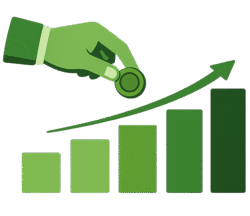 investment startup icon png investment startup icon png with growth chart and hand holding coin transparent background