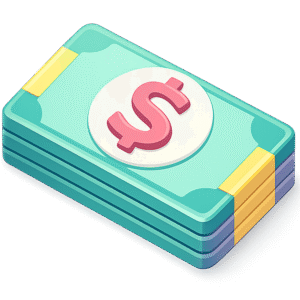 Isometric Currency Icon PNG transparent money stack illustration with dollar symbol and 3D financial design