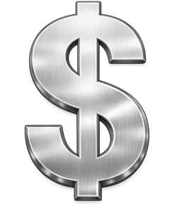 metal dollar icon png chrome currency symbol transparent background high quality