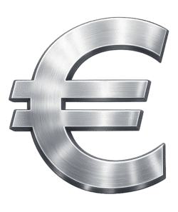 Metal Euro Icon PNG Transparent Silver Currency Symbol Free Download