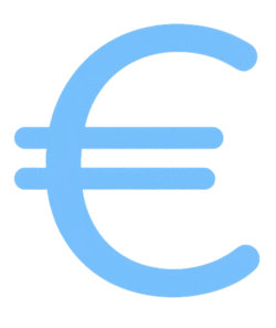 Minimal Euro Icon PNG Transparent Blue Currency Symbol Free Download