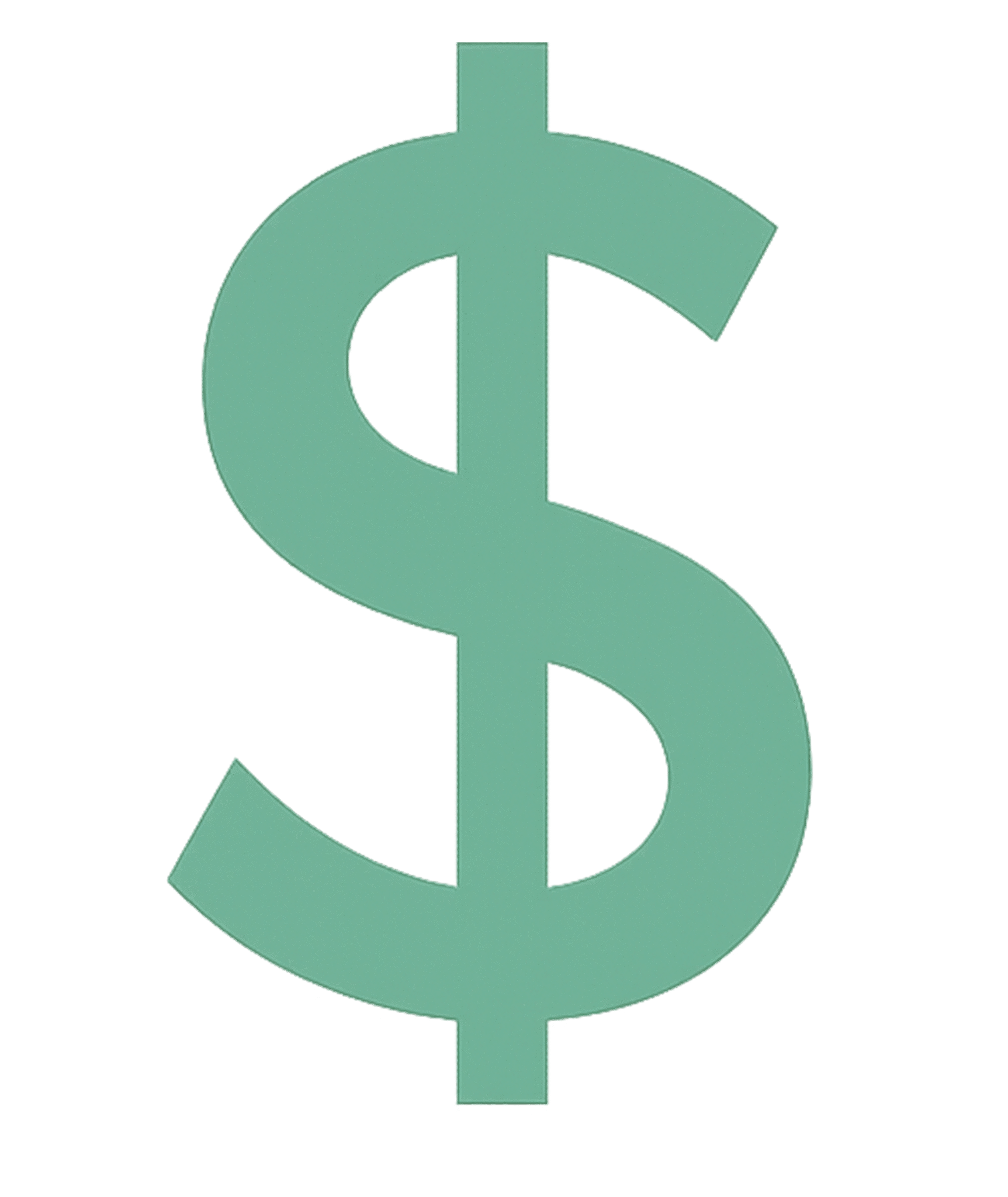 modern dollar icon PNG with soft green gradient and transparent background