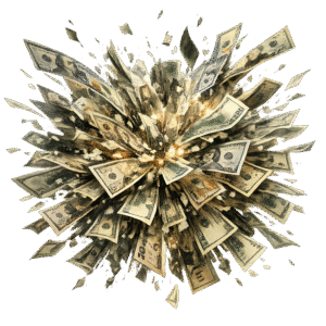 Money Explosion PNG – Flying Dollar Bills Blast Effect money explosion png with flying dollar bills blast effect and transparent background