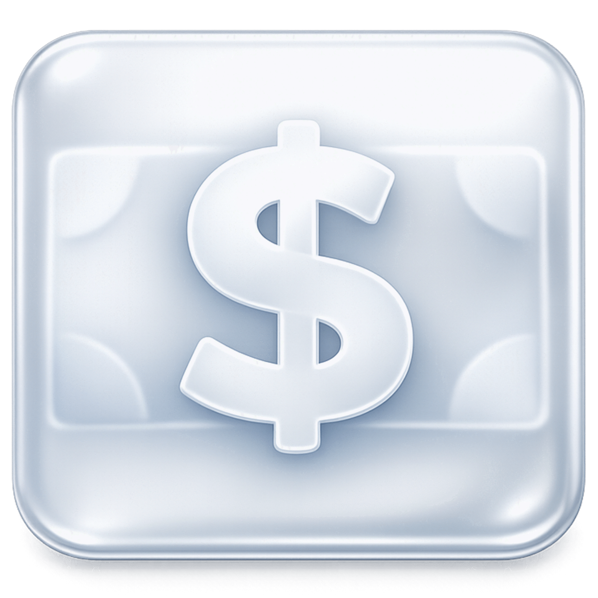 money icon glass png with transparent glossy dollar symbol and glass effect background