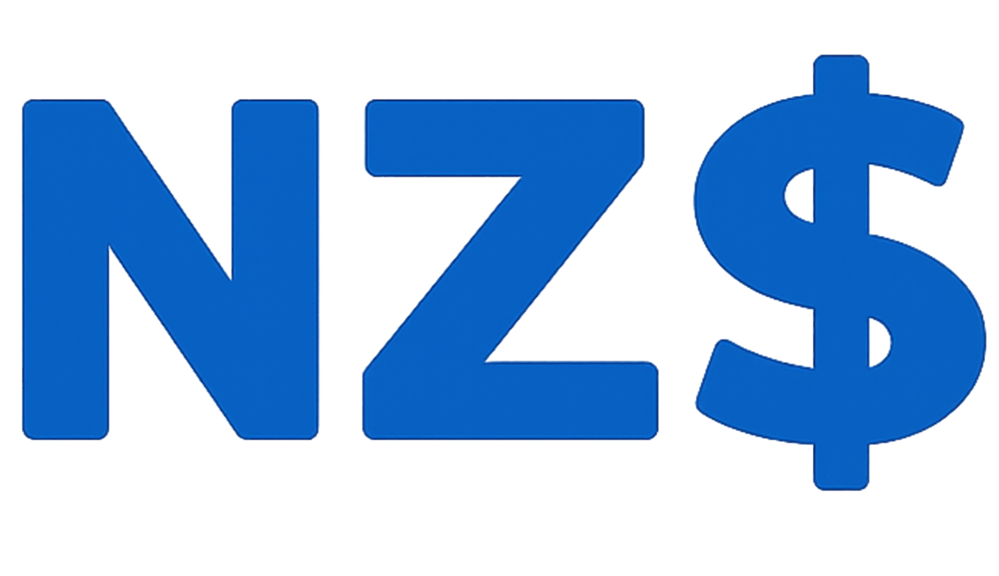 new zealand dollar icon png nz$ currency symbol blue text transparent background