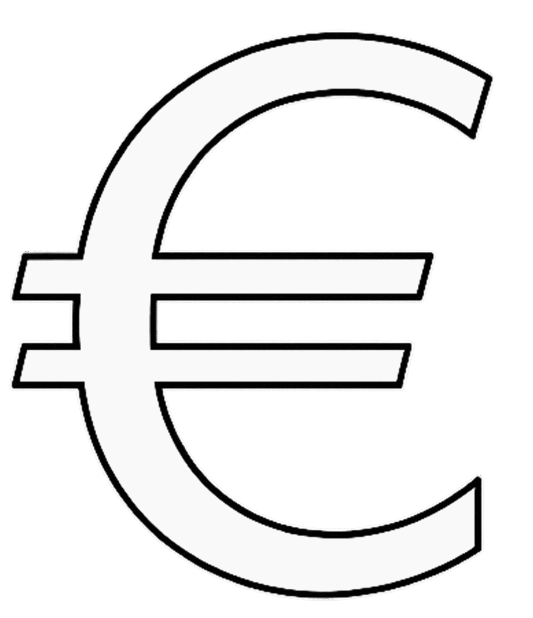 outline euro icon png transparent background black line currency symbol