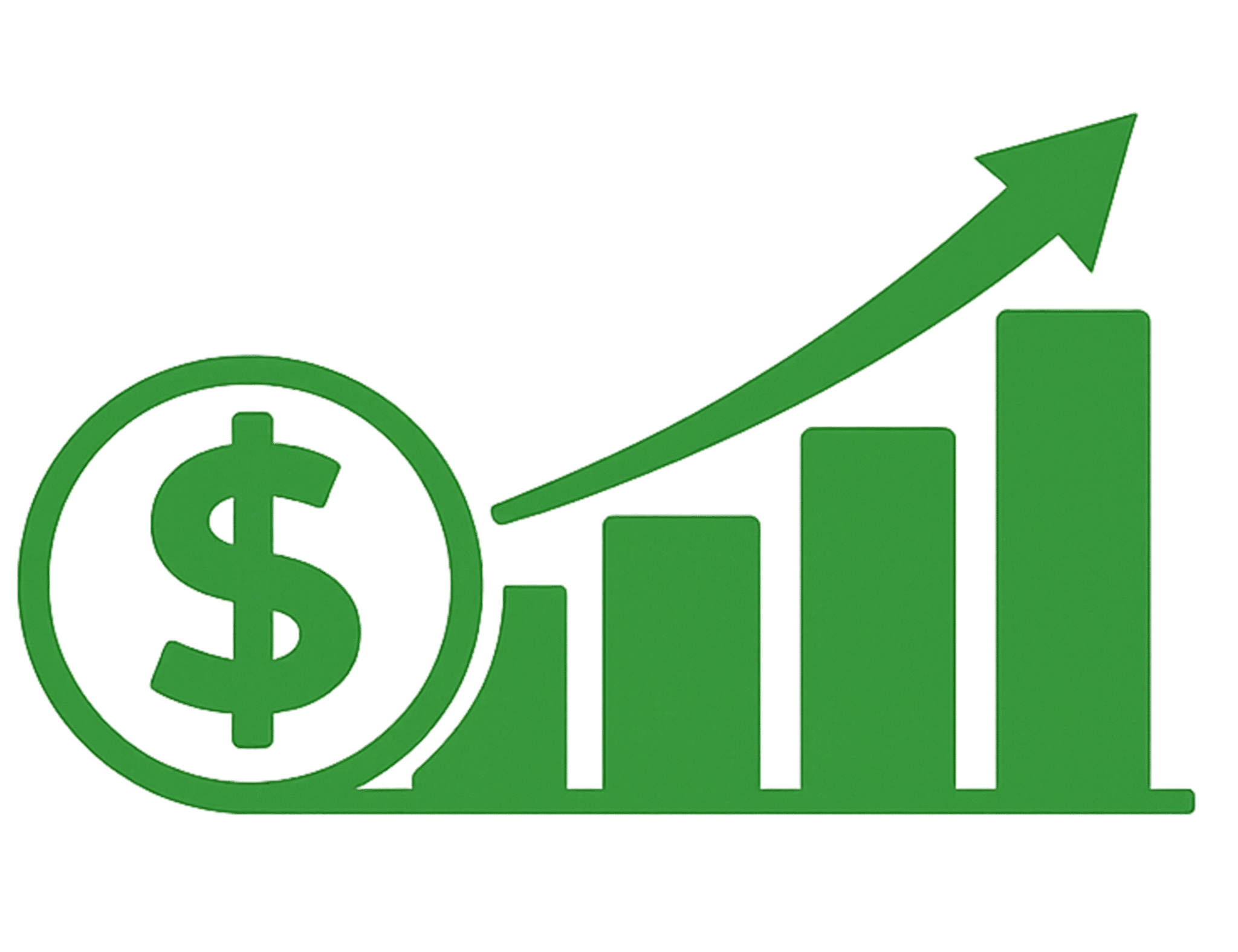 profit money icon png green growth chart dollar symbol transparent background high resolution