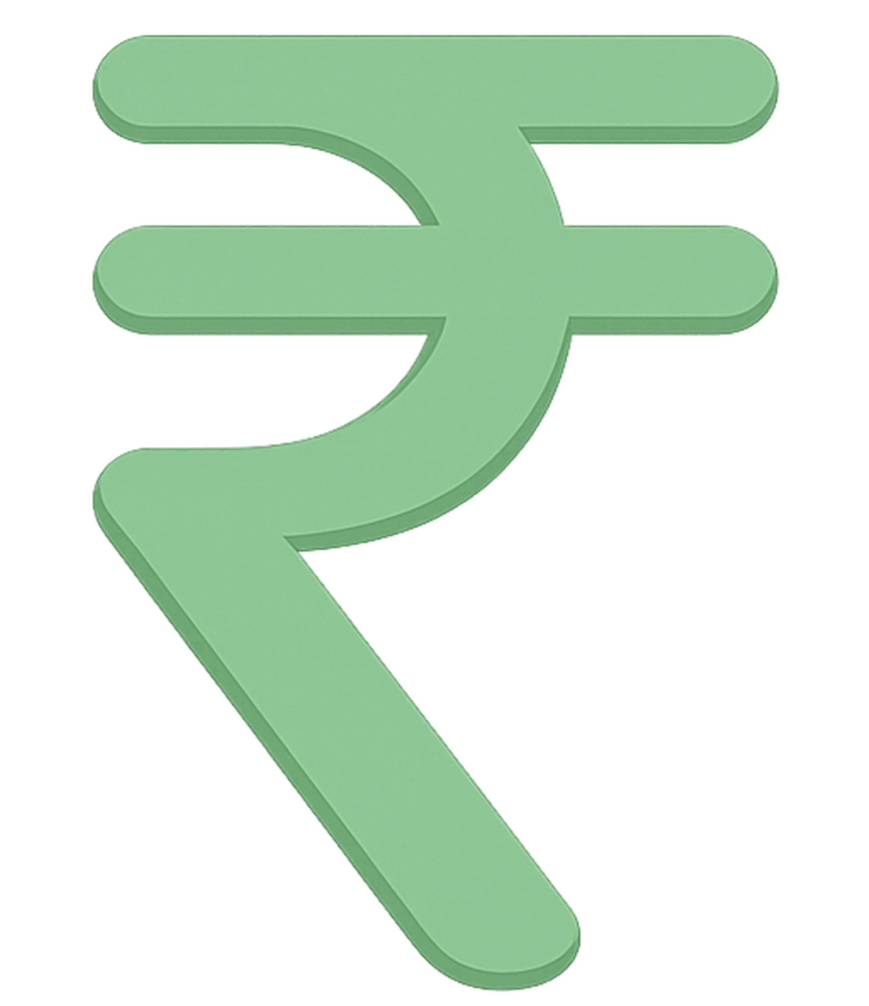 simple rupee icon png light green minimal currency symbol transparent background high resolution