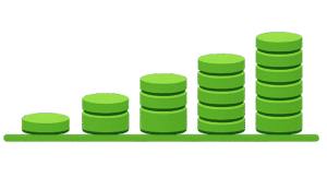 startup revenue icon png green coin growth stacks transparent background high resolution
