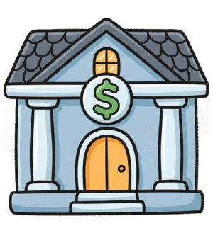 2D Banking Simple Icon PNG with Transparent Background for Banking, Finance & Fintech Design