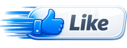 Animated Style Like Button Blue thumbs up bursting with motion lines in a white pill-shaped Animated Style Like Button, perfect for video overlays.