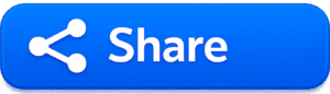 Glossy Blue YouTube Share Button PNG with a crisp white icon and text, perfect for video editor interfaces and overlays.