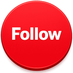 Minimalist Circle Follow Button PNG with clean typography, perfect for social media profiles and engaging video overlays.