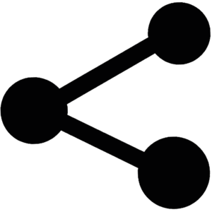 Solid black minimal Classic YouTube Share Button PNG with a transparent background for video overlays and web UI design.