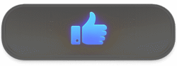 Dark Mode Like Button PNG - Transparent Download Glowing blue neon thumbs up Dark Mode Like Button on a sleek dark grey pill shape with a transparent background.