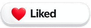 White pill-shaped Filled Instagram Like Button PNG with a glossy red heart and black Liked text for video overlays.