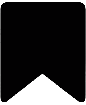 Filled Instagram Save Icon PNG Solid black Filled Instagram Save Icon PNG depicting a bookmark shape for social media video overlays and web mockups.