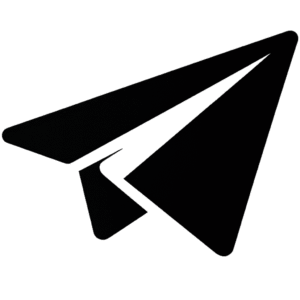 Solid black Filled Instagram Share Icon PNG depicting a paper airplane for social media video overlays and web mockups.