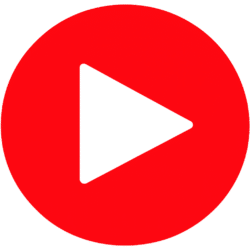 Flat Play Button PNG Solid red circular Flat Play Button PNG with a white triangle, perfect for minimalist video interfaces and web mockups.