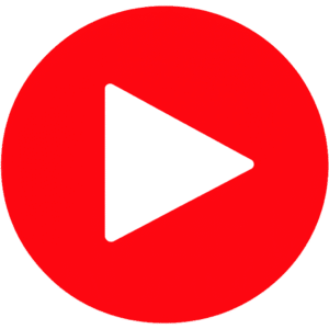 Solid red circular Flat Play Button PNG with a white triangle, perfect for minimalist video interfaces and web mockups.