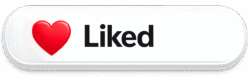 White pill-shaped Floating Like Button PNG with a glossy red heart and black Liked text for social media video overlays.