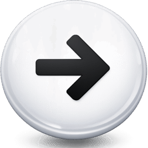 Glossy white 3D Floating Next Button PNG with a black arrow for UI navigation and web design