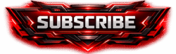 Metallic red and black sci-fi Gaming Subscribe Button with glowing neon accents, perfect for YouTube stream overlays.