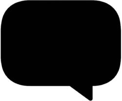 Solid black flat Instagram Chat Icon PNG silhouette with rounded edges, designed for UI overlays and video editing.