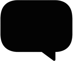 Solid black flat Instagram Chat Icon PNG silhouette with rounded edges, designed for UI overlays and video editing.