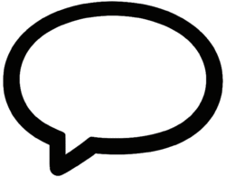 Black outline Instagram Comment Icon PNG speech bubble, perfect for overlaying on social media videos and UI mockups.