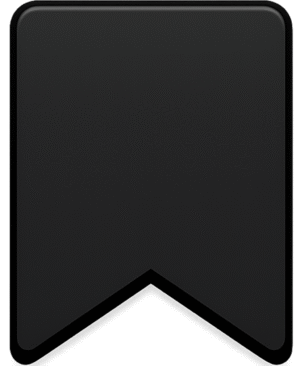 Solid black filled Instagram Save Icon PNG bookmark shape for social media UI design and sleek app overlays